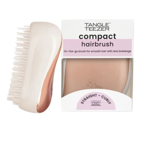 Tangle Teezer, Compact Hairbrush, składana szczotka do włosów, różowe złoto, 1 sztuka