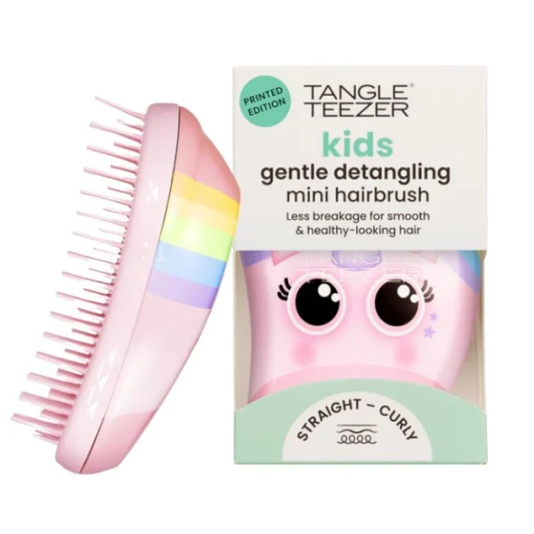 Tangle Teezer, Detangling Hairbrush Kids, mini szczotka do włosów dla dzieci, tęczowy jednorożec, 1 sztuka