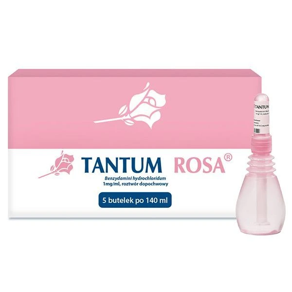 Tantum Rosa 1mg/ml, roztwór dopochwowy, 5 butelek po 140ml
