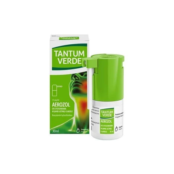 Tantum Verde 1,5mg/ml, aerozol do stosowania w jamie ustnej i gardle, 30ml