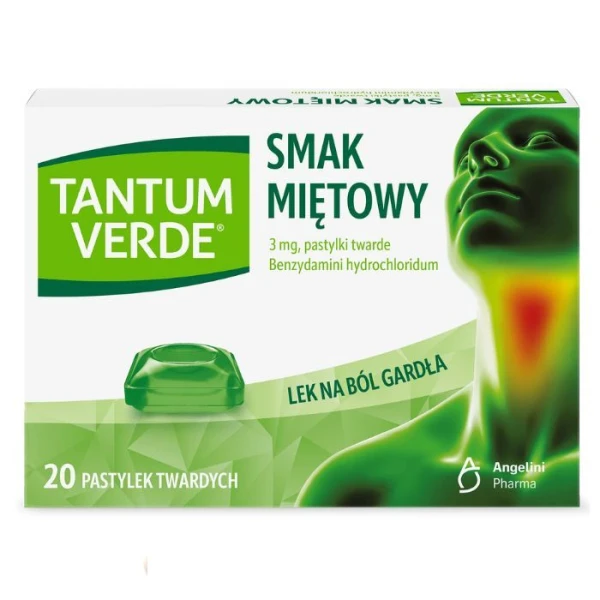 Tantum Verde 3mg, smak miętowy, 20 pastylek do ssania