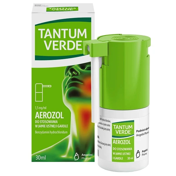Tantum Verde 1,5mg/ml, aerozol do stosowania w jamie ustnej i gardle, 30ml