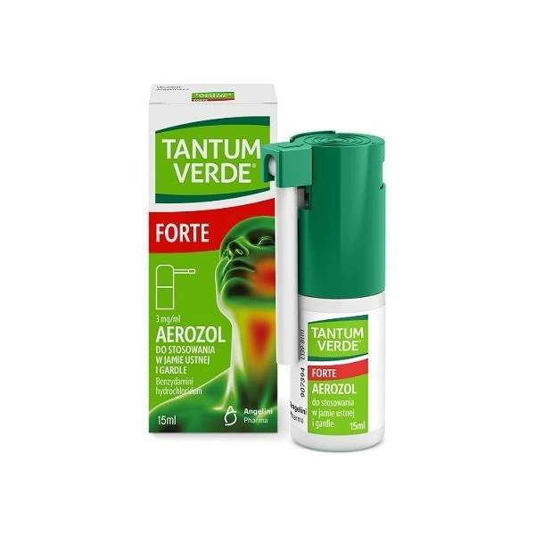 Tantum Verde Forte 3mg/ml, aerozol do stosowania w jamie ustnej i gardle, 15ml