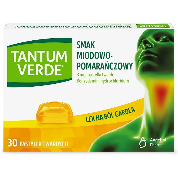 Tantum Verde 3mg, smak miodowo-pomarańczowy, 30 pastylek do ssania