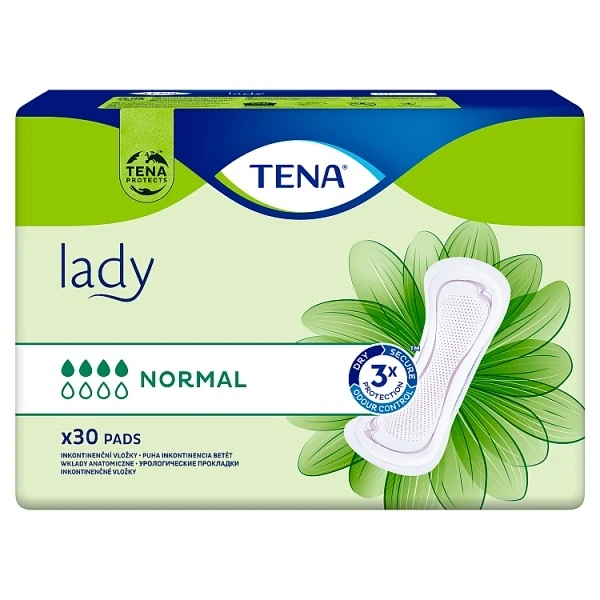 Wkłady anatomiczne Tena Lady Normal, chłonność 4/8, 30 sztuk