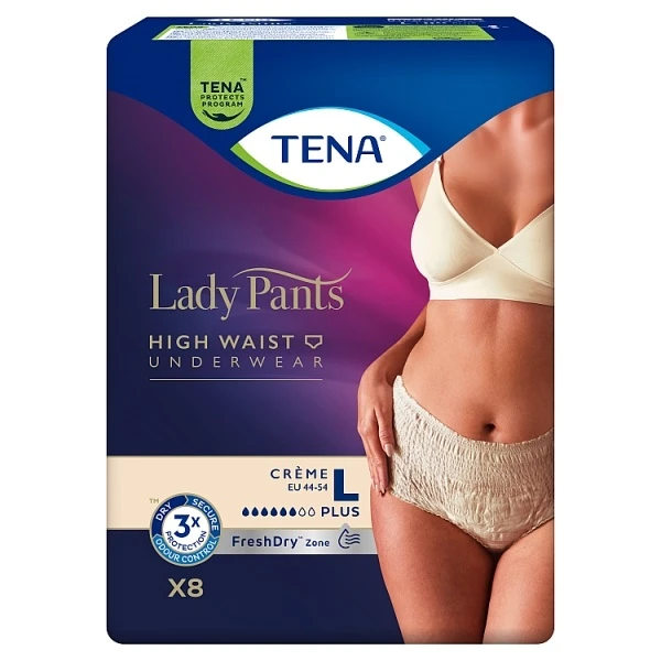 Majtki chłonne Tena Lady Pants Plus, rozmiar L, chłonność 6/8, 8 sztuk