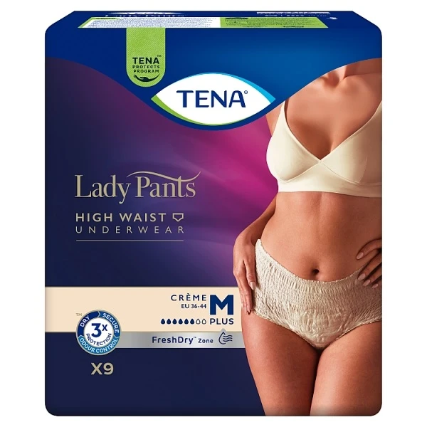Majtki chłonne Tena Lady Pants Plus, rozmiar M, chłonność 6/8, 9 sztuk