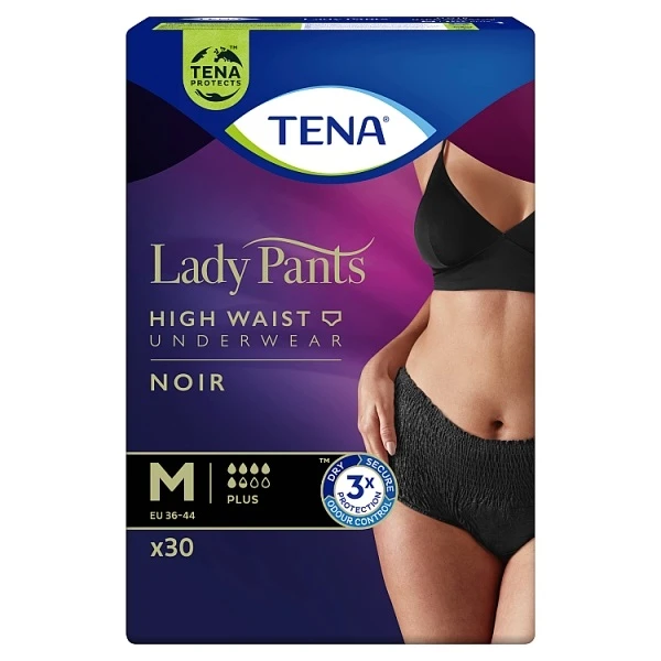 Majtki chłonne Tena Lady Pants Plus Noir, rozmiar M, chłonność 5,5/8, 30 sztuk