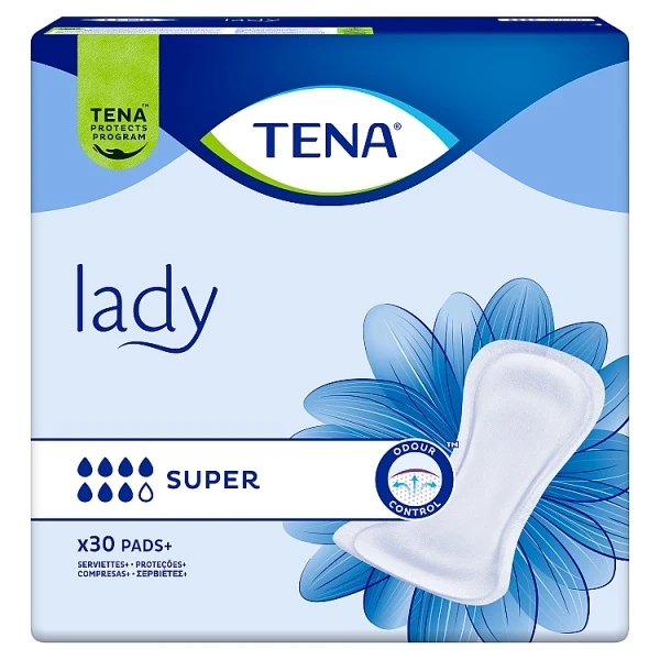 Pieluchy anatomiczne Tena Lady Super, chłonność 7/8, 30 sztuk