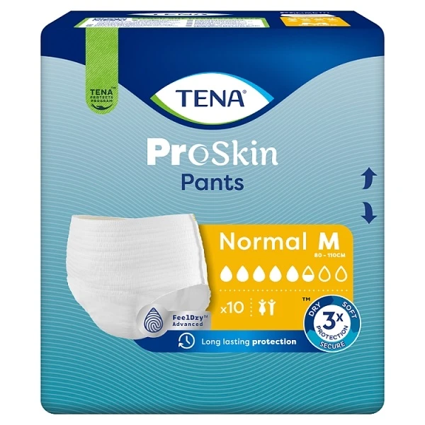 Majtki chłonne Tena Pants ProSkin Normal, rozmiar M chłonność 5,5/8, nowa wersja, 10 sztuk