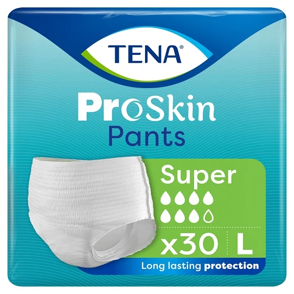 Majtki chłonne Tena Pants ProSkin Super, rozmiar L, chłonność 7/8, nowa wersja, 30 sztuk