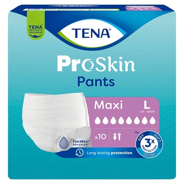 Majtki chłonne Tena Pants ProSkin Maxi, rozmiar L, chłonność 8/8, 10 sztuk