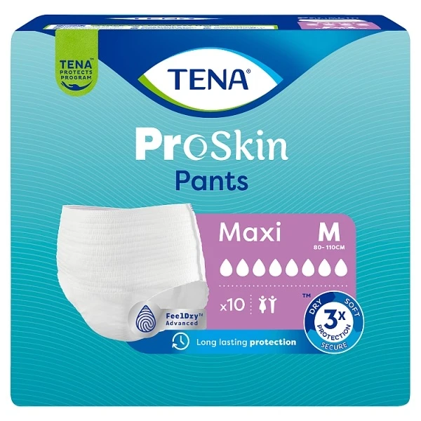 Majtki chłonne Tena Pants ProSkin Maxi, rozmiar M, chłonność 8/8, 10 sztuk