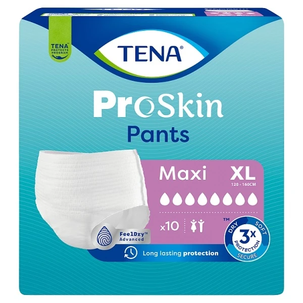 Majtki chłonne Tena Pants ProSkin Maxi, rozmiar XL, chłonność 8/8, 10 sztuk