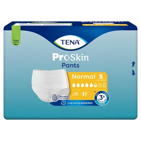 Majtki chłonne Tena Pants ProSkin Normal, rozmiar S, chłonność 5,5/8, nowa wersja, 15 sztuk