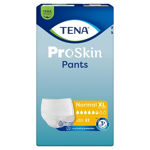 Majtki chłonne Tena Pants ProSkin Normal, rozmiar XL, chłonność 5,5/8, 30 sztuk