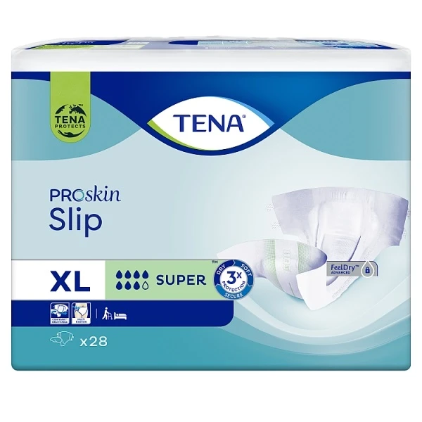 Pieluchomajtki Tena Slip ProSkin Super, rozmiar XL, chłonność 7/8, 28 sztuk