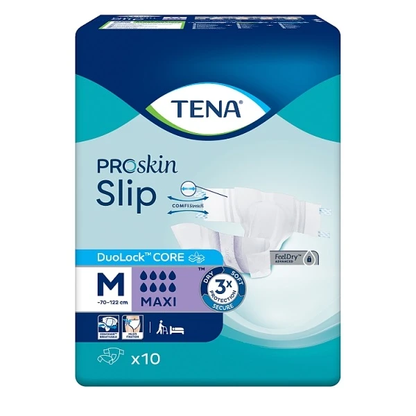 Pieluchomajtki Tena Slip ProSkin Maxi, rozmiar M, chłonność 8/8, 10 sztuk