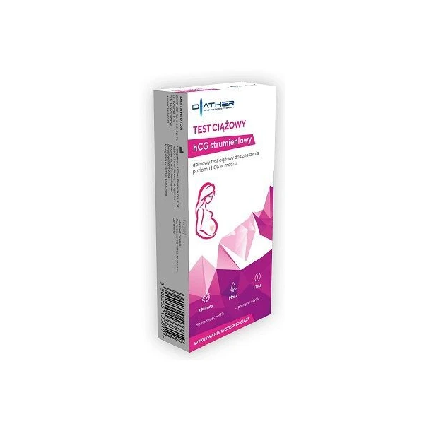 Test ciążowy Diather, hCG strumieniowy, 1 sztuka