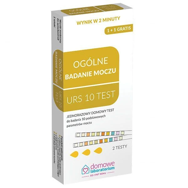 Test diagnostyczny Domowe Laboratorium, URS 10, ogólne badanie moczu, 2 sztuki