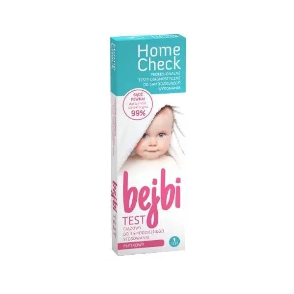 Test diagnostyczny Home Check, Bejbi, test ciążowy, płytkowy, 1 sztuka