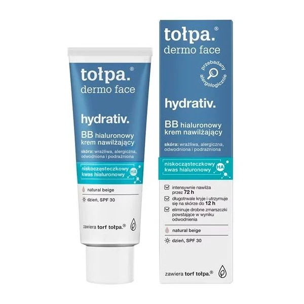 Tołpa Dermo Face Hydrativ, BB hialuronowy krem nawilżający, dzień, SPF 30, 40ml
