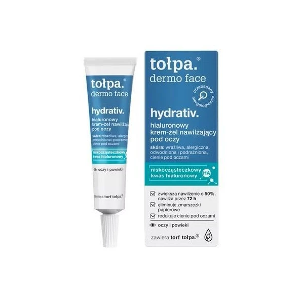 Tołpa Dermo Face Hydrativ, hialuronowy krem-żel nawilżający pod oczy, 10ml