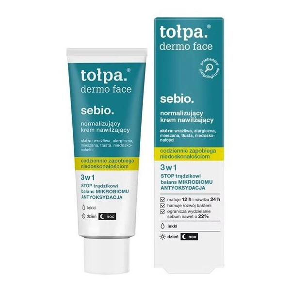 Tołpa Dermo Face Sebio, normalizujący krem nawilżający 3w1, 40ml