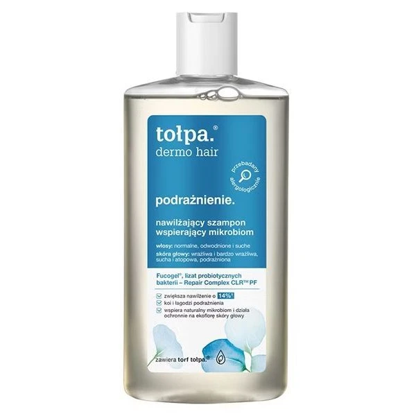 Tołpa Dermo Hair Podrażnienie, nawilżający szampon wspierający mikrobiom, 250ml