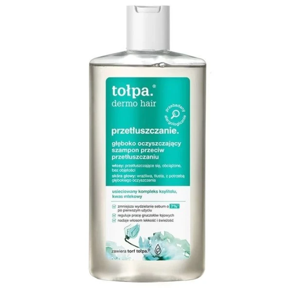 Tołpa Dermo Hair Przetłuszczanie, głęboko oczyszczający szampon przeciw przetłuszczaniu, 250ml