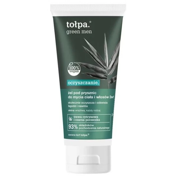 Tołpa Green Men Oczyszczanie, żel pod prysznic do mycia ciała i włosów 2w1, 200ml
