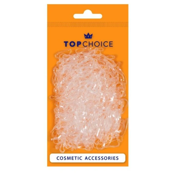Top Choice, gumki do włosów, transparentne, 500 sztuk