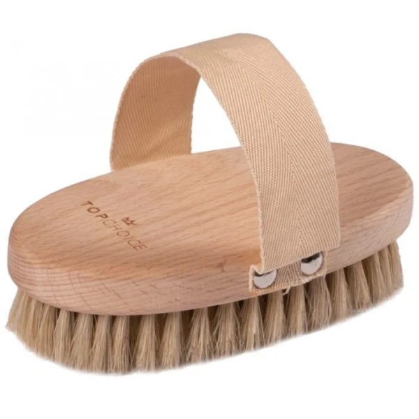 Top Choice, szczotka do masażu ciała na sucho, z naturalnym włosiem dzika, 1 sztuka