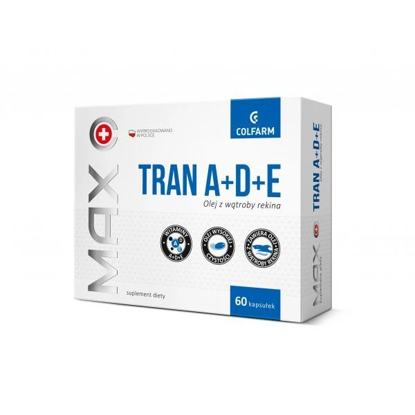 Tran Max z witaminami A+D+E, 60 kapsułek