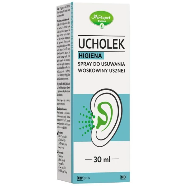 Ucholek Higiena, spray do usuwania woskowiny usznej, 30ml