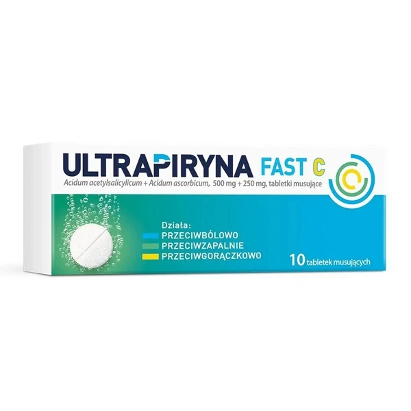 Ultrapiryna Fast C 500mg+250mg, 10 tabletek musujących