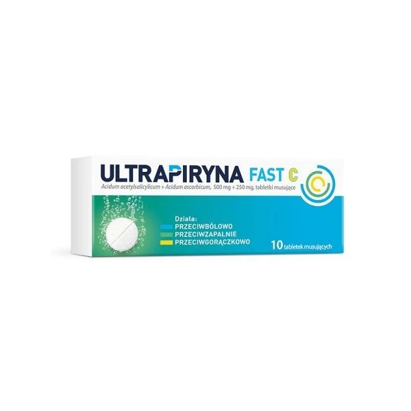 Ultrapiryna Fast C 500mg+250mg, 10 tabletek musujących