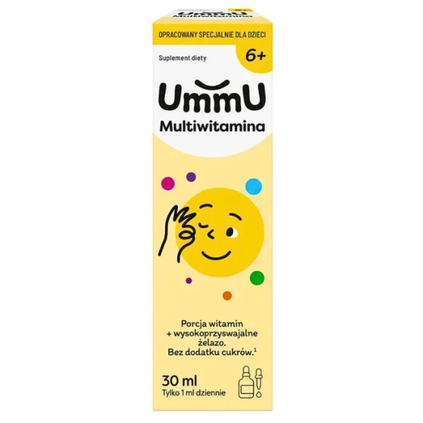UmmU Multiwitamina, dla dzieci od 6 lat, krople, smak pomarańczowy, 30ml