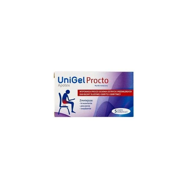 UniGel Apotex Procto, czopki doodbytnicze, 5 sztuk