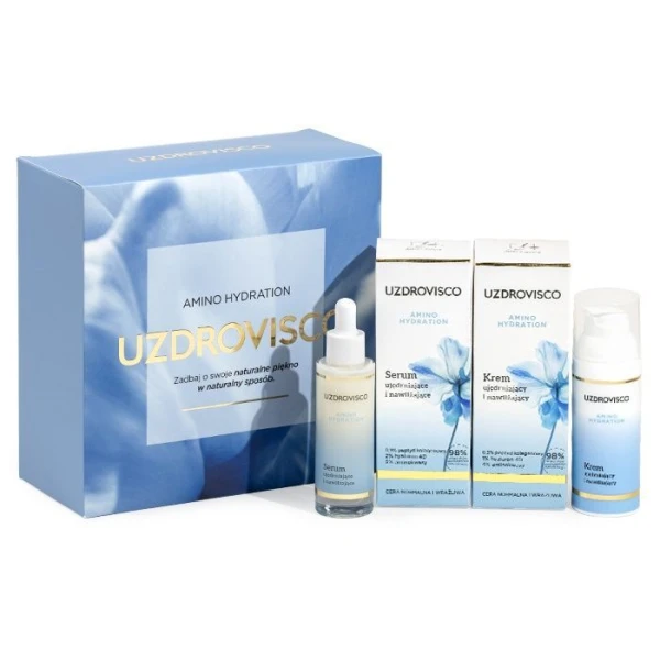 Uzdrovisco Amino Hydration, krem ujędrniający i nawilżający, 50ml + serum ujędrniające i nawilżające, 30ml