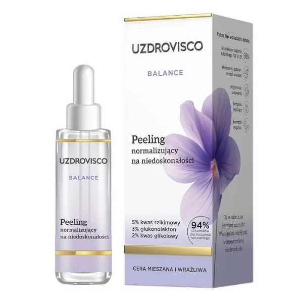 Uzdrovisco Balance, peeling normalizujący na niedoskonałości, cera mieszana i wrażliwa, 30ml