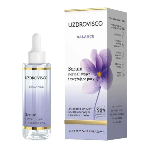Uzdrovisco Balance, serum normalizujące i zwężające pory, cera mieszana i wrażliwa, 30ml