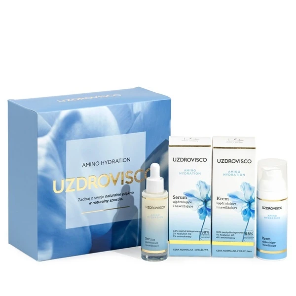 Uzdrovisco Amino Hydration, krem ujędrniający i nawilżający, 50ml + serum ujędrniające i nawilżające, 30ml