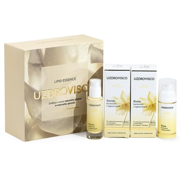 Uzdrovisco Lipid Essence, krem barierowy i regenerujący, 50ml + serum barierowe i regenerujące, 30ml