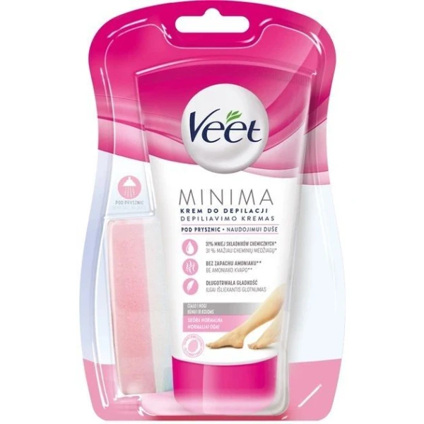 Veet Minima, krem do depilacji pod prysznic, skóra normalna, 150ml