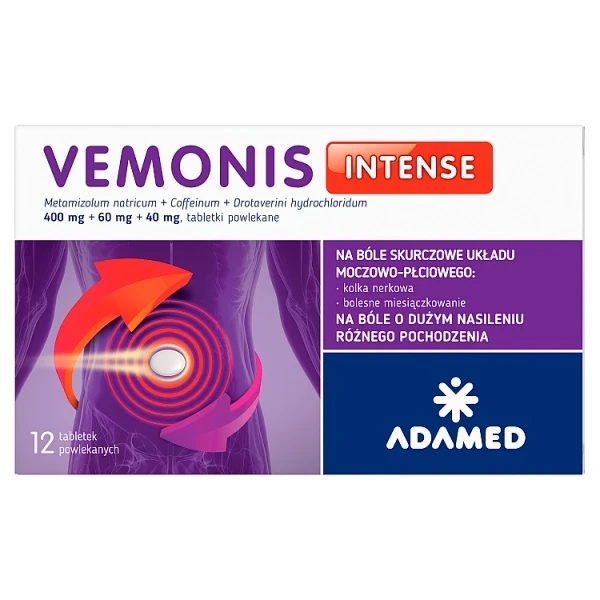Vemonis Intense (400mg+60mg+40mg), 12 tabletek