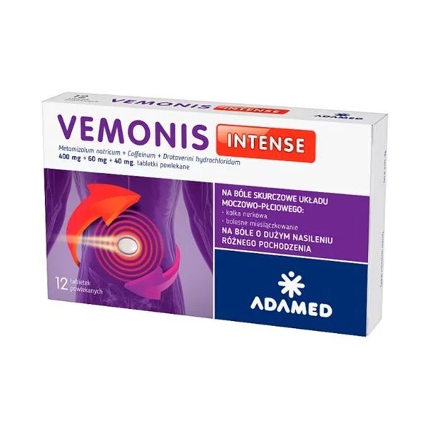 Vemonis Intense (400mg+60mg+40mg), 12 tabletek