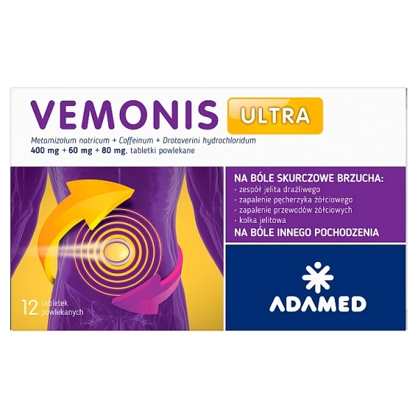 Vemonis Ultra (400mg+60mg+80mg), 12 tabletek
