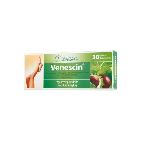 Venescin (25mg+15mg+0,5mg), 30 tabletek drażowanych