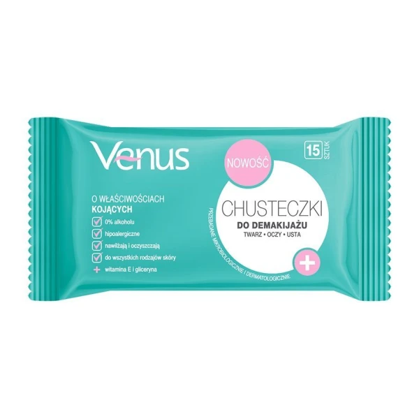 Venus Venus, chusteczki do demakijażu, 15 sztuk — Składniki i ocena